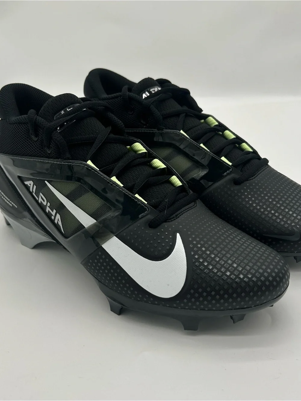 Nike Men's Black and White Alpha Football Cleats